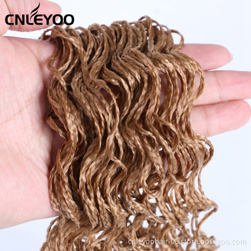 Curly ZiZi Box Braid Crochet Hair 28 Inch Yellow Wavy Box Braids Crochet For Fashion